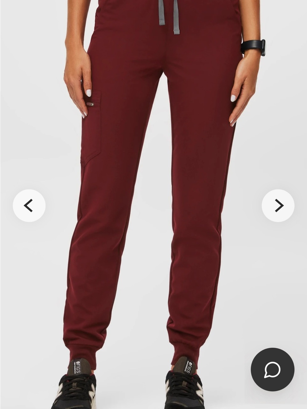 Figs Zamora high waisted jogger scrub pants - Women - Size Small - Burgundy